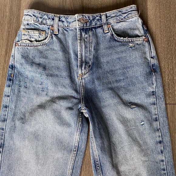 Free People Dakota Ripped Straight Leg Jeans - Picture 3 of 15